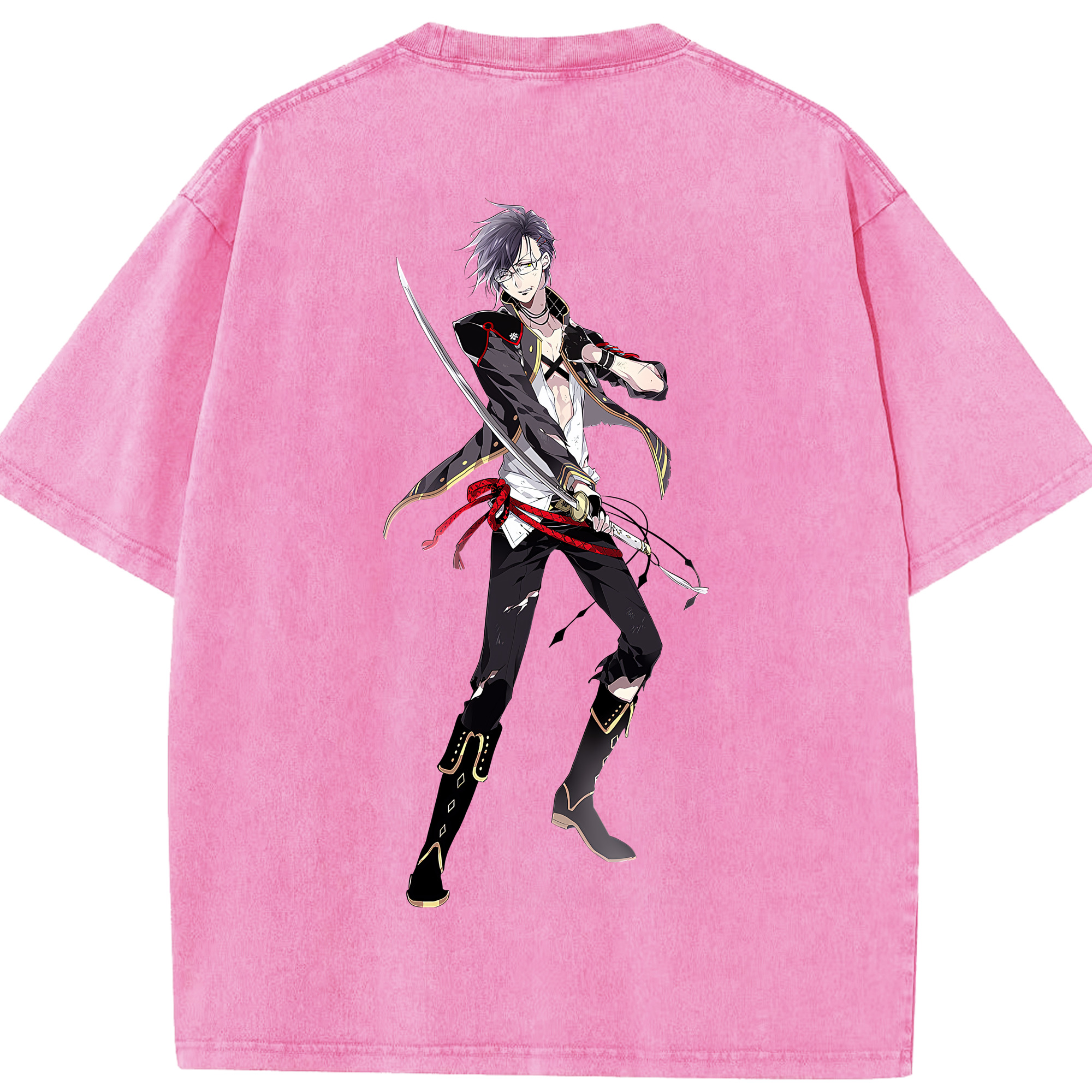 （画像用） 刀剣乱舞 Touken Ranbu 綿100% ヴィンテージ風 半袖Tシャツ（背面プリント）
